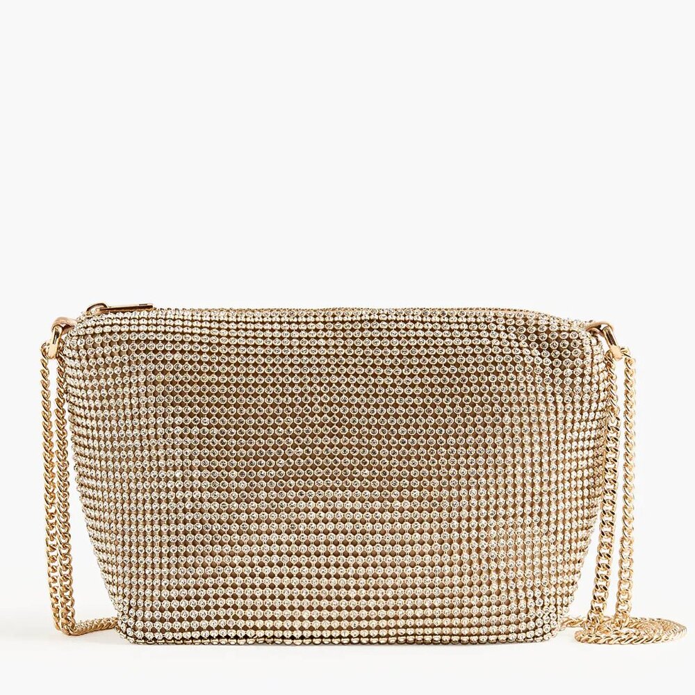 J. Crew Champagne Mini-Rhinestone Handbag/NWT